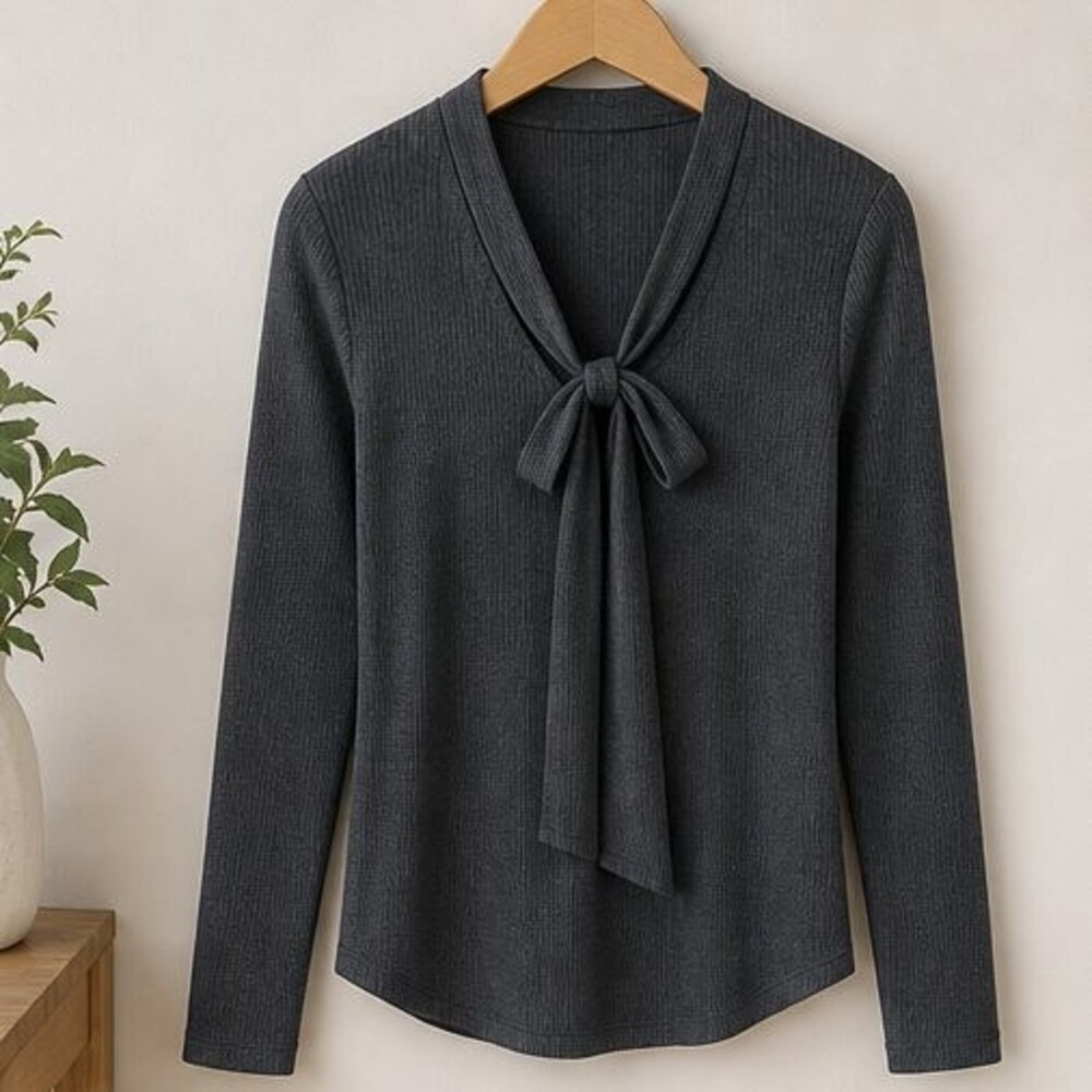 Charcoal Puff Sleeve Top